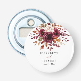 Elegante Boho-Burgunder-Herbst-Blumenhochzeit Flaschenöffner