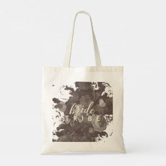 Elegante Boho-Chic-Typografie Florale Brautparty Tragetasche