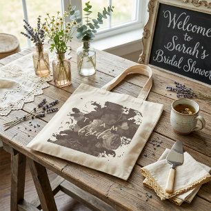 Elegante Boho-Chic-Typografie Florale Hochzeitssho Tragetasche