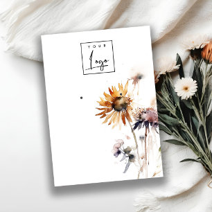Elegante Boho Dry Wildblume Earring Logo Display Visitenkarte