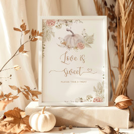 Elegante boho Fall Liebe ist süß nehmen eine Lecke Poster