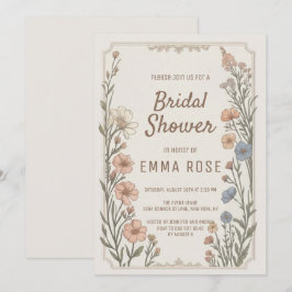 Elegante Boho-Floral-Brautbad-Einladung Einladung