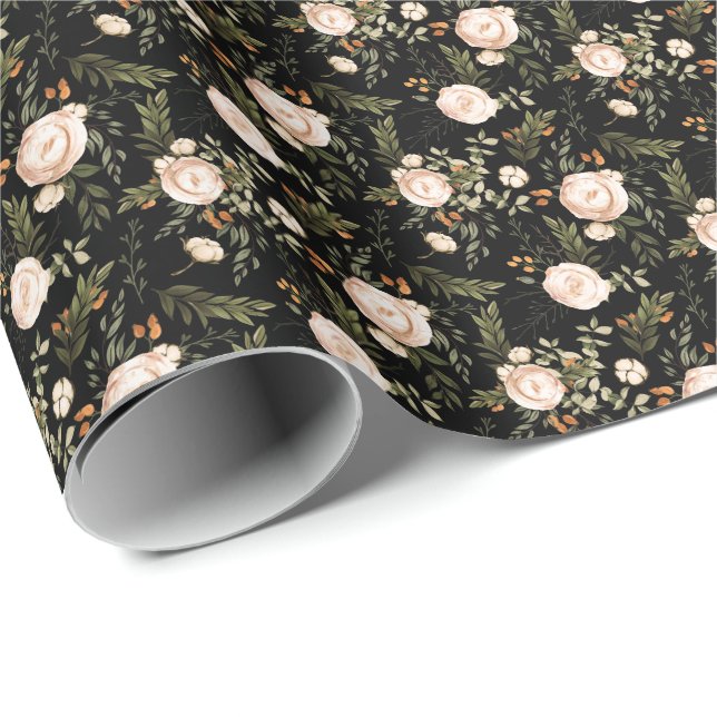Elegante Boho Floral Geschenkpapier (Rolleneckpunkt)