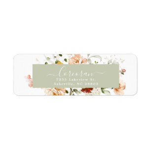 Elegante Boho-Floral-Handschrift-Rücksendeadresse