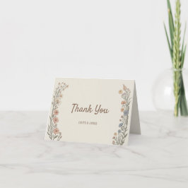 Elegante Boho-Floral-Hochzeits-Dankeskarten Dankeskarte