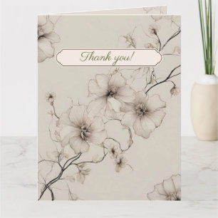 Elegante Boho-Floral-Hochzeits-Dankeskarten Karte