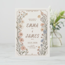 Elegante Boho-Floral-Hochzeits-Einladung Einladung
