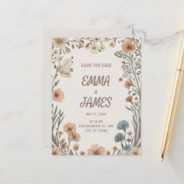 Elegante Boho-Floral-Hochzeitseinladungskarte zum Ankündigungspostkarte