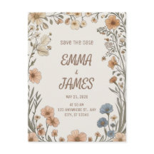 Elegante Boho-Floral-Hochzeitseinladungskarte zum