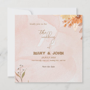 Elegante boho florale chic Hochzeits-Einladung Save The Date