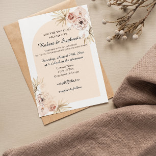 Elegante Boho-Frühlings-Pfingstrosen-Christliche H Einladung