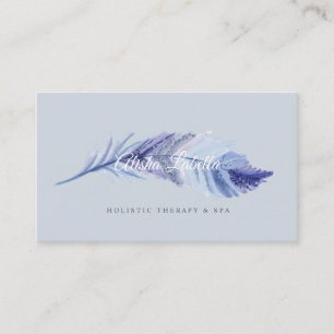 Elegante Boho Gray & Dusty Blue Wasserfarbenwelt F Visitenkarte