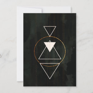 Elegante Boho-Heilige-Geometrie-Goldkreis-Dreiecke Einladung