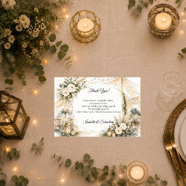 Elegante Boho-Hochzeit Dankeskarte