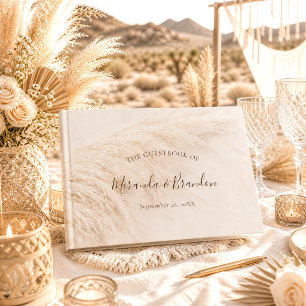 Elegante Boho-Hochzeit mit Pampasgras Gästebuch