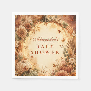 Elegante Boho-Kürbis-Baby-Party Serviette