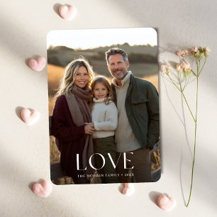 Elegante Boho Liebe Family Kinder Foto Valentine Feiertagskarte