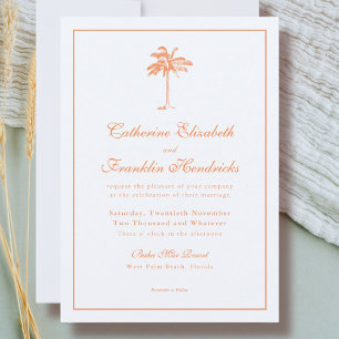 Elegante Boho-Palme Tropische Hochzeit Einladung