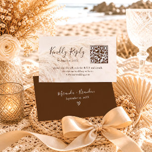 Elegante Boho-Pampasgras-Hochzeits-RSVP-Karte Begleitkarte