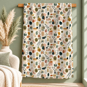 Elegante Boho-Regenbogen-Blumen-Decke Rusty Sage Fleecedecke