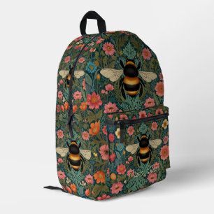 Elegante Boho-Retro-Hummel-Frühlingsblumen  Bedruckter Rucksack