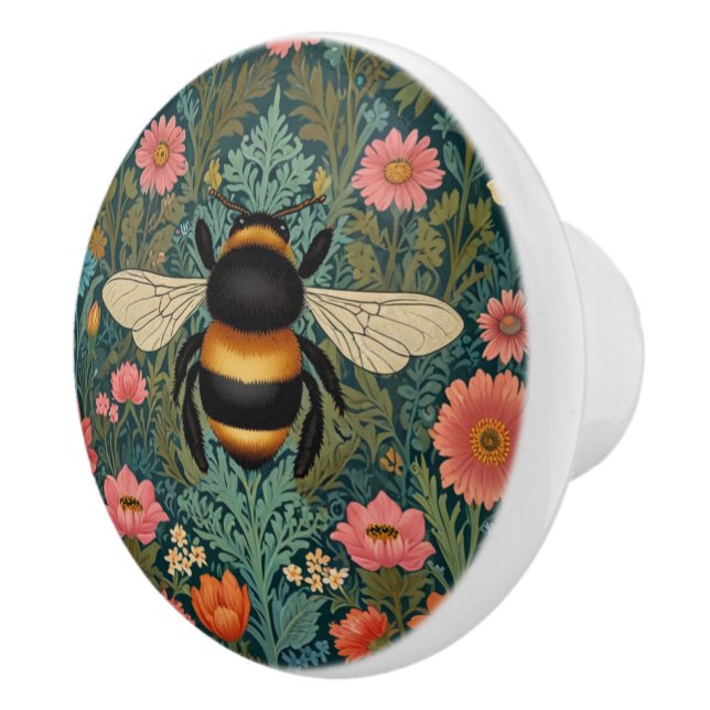 Elegante Boho-Retro-Hummel-Frühlingsblumen  Keramikknauf (Rechts)