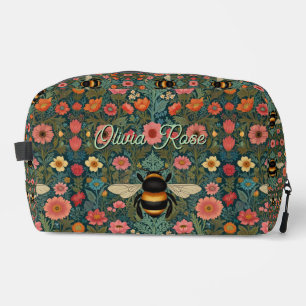 Elegante Boho-Retro-Hummel-Frühlingsblumen Waschbeutel