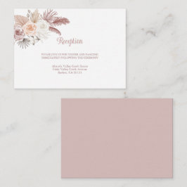 Elegante Boho Rose Gold Floral Wedding Begleitkarte