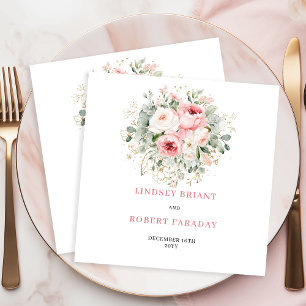 Elegante Boho Roségoldene Hochzeitsservietten Serviette