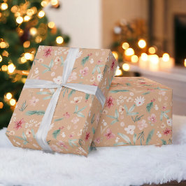Elegante boho Soft Watercolor Weihnachten Geschenkpapier
