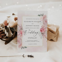 Elegante Boho Spring Blush Gold Floral Wedding
