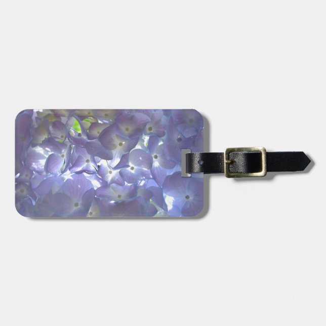 Elegante boho staubige lila Blumenarten Blume Gepäckanhänger (Vorderseite horizontal)