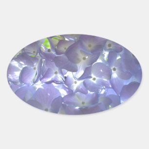 Elegante boho staubige lila Blumenarten Blume Ovaler Aufkleber