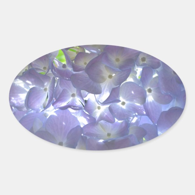 Elegante boho staubige lila Blumenarten Blume Ovaler Aufkleber (Vorderseite)