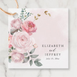 Elegante Boho Summer Blush Blumenhochzeit Geschenkanhänger