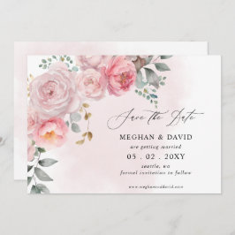 Elegante Boho Summer Blush Blumenhochzeit Save The Date