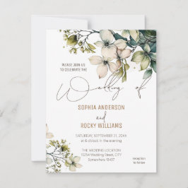 Elegante Boho Süße Wildblumen Florale Hochzeitskar Feiertagskarte