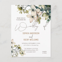 Elegante Boho Süße Wildblumen Florale Hochzeitskar Feiertagspostkarte