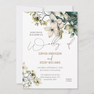 Elegante Boho Süße Wildblumen Florale Hochzeitskar Karte