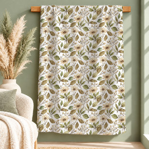 Elegante Boho-Terrakotta-Rust-Wildblumen-Decke Sherpadecke