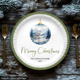 Elegante Boho-Weihnachtsszene in erdigen Farben Pappteller
