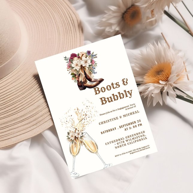 Elegante Boho Western Cowboy Engagement Party Einladung (Von Creator hochgeladen)