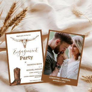 Elegante Boho Western Cowboy Engagement Party Einladung
