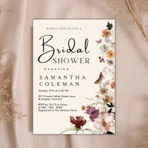 Elegante Boho Wildblume Rustikales Chic Brautparty