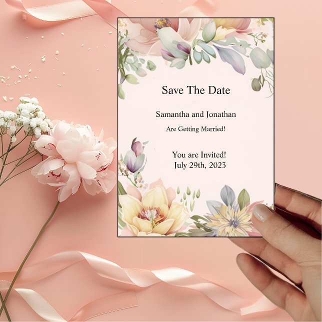 Elegante BOHO Wildblume Save the Date Karte (Von Creator hochgeladen)