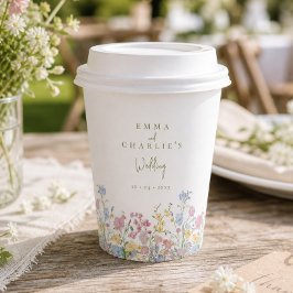 Elegante Boho-Wildblumen-Hochzeit Pappbecher