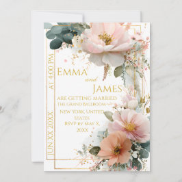 Elegante Boho-Wildblumen-Hochzeitseinladung Einladung