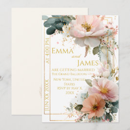 Elegante Boho-Wildblumen-Hochzeitseinladung Einladung