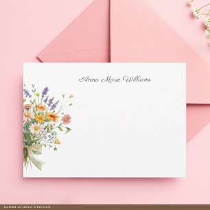 Elegante Boho-Wildblumen-Notizkarte Mitteilungskarte