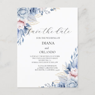 Elegante Boho-Wildblumen-Save-the-Date-Karte Postkarte